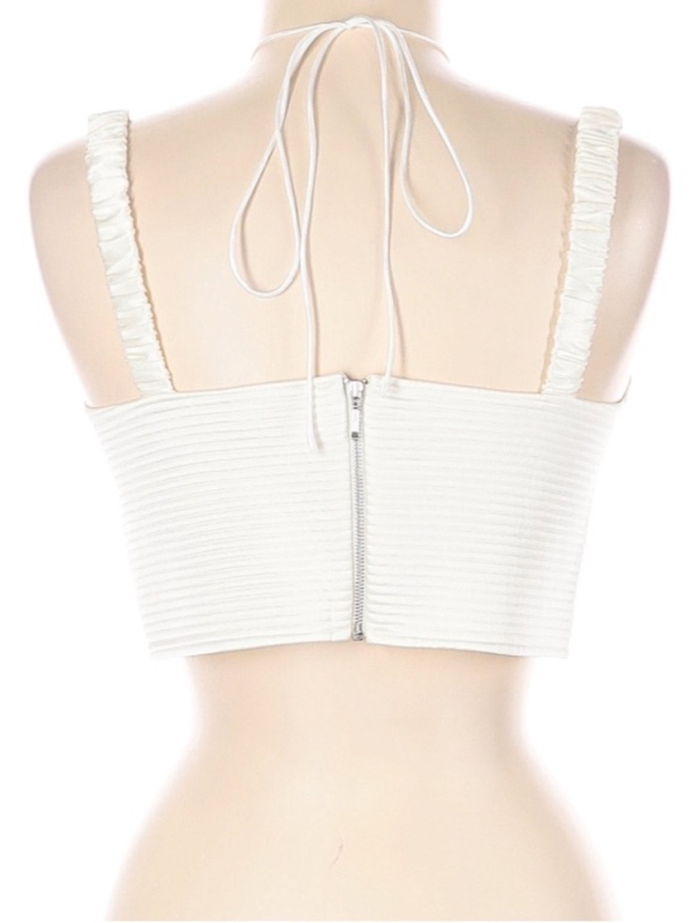Ana October x J.Crew Cream Bustier Crop Top Size 10 NWT Strappy Corset Tank - Picture 3 of 6